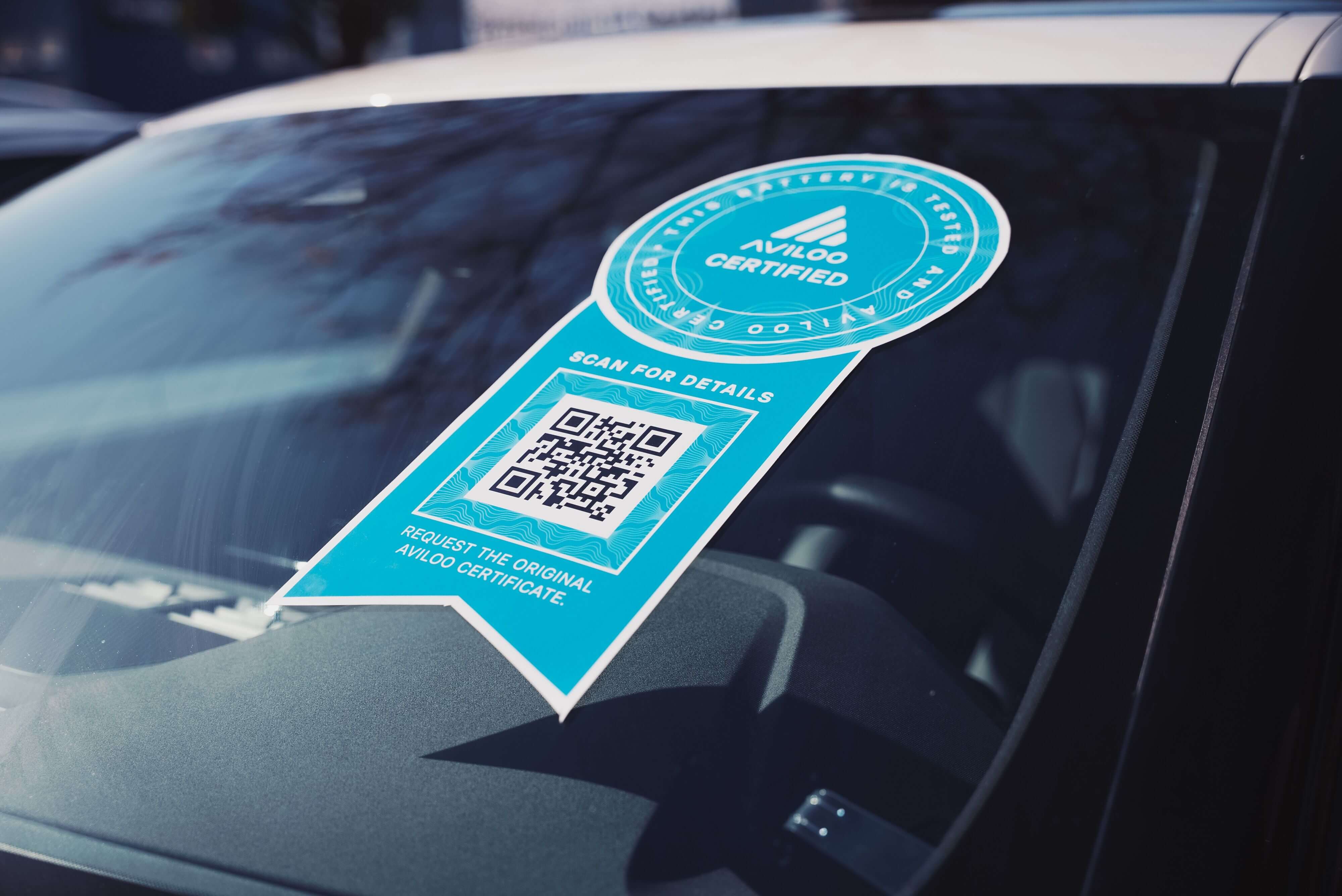 AVILOO Certified windshield sticker